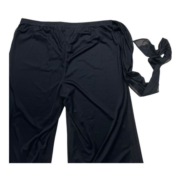 The Pyramid Collection Black Palazzo Pants Women Plus IX Wide Leg Flare Belted - Picture 7 of 11